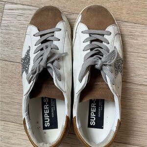 Golden Goose superstar leather glitter low top sneakers size 8 barely worn